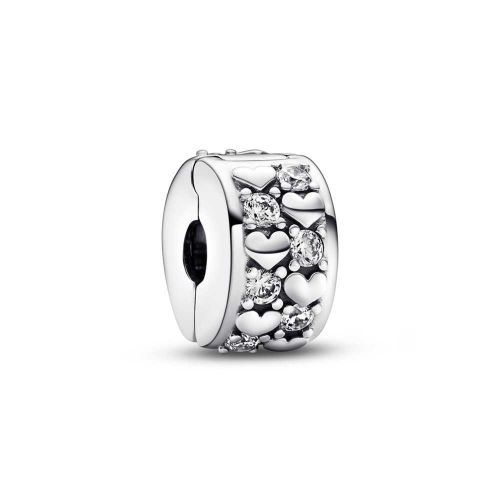 Clip plata Corazones Infinitos Brillantes - 792235C01