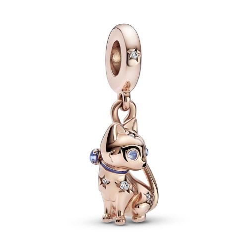 Charm Penjoll amb un recobriment en or rosa de 14k Mascota Gato Brillante - 782259C01