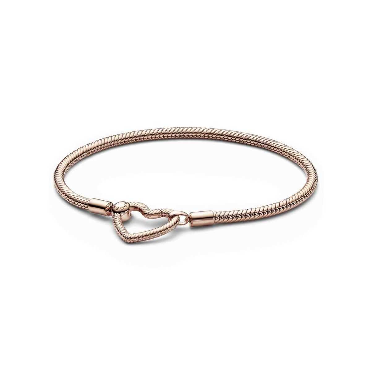 Polsera Pandora Moments or rosa de 14k Cadena de Serp Tancament Cor - 582257C00-18 Polsera Pandora Moments or rosa de 14k Cadena de Serp Tancament Cor - 582257C00-18
