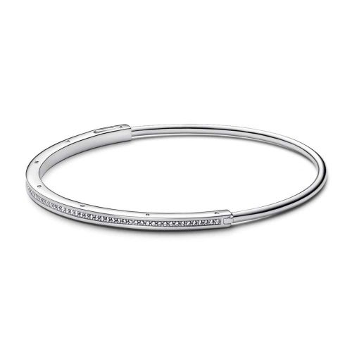 Pulsera rígida Signature plata I-D Pavé - 592313C01-1