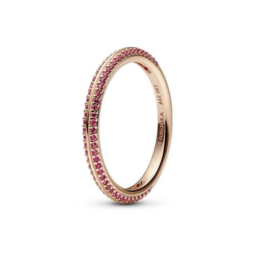 Anillo oro rosa 14k Rojo en Pavé colección ME  - 189679C02-52