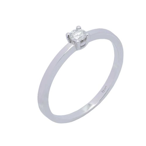 Solitario oro blanco y diamantes 0,045 cts