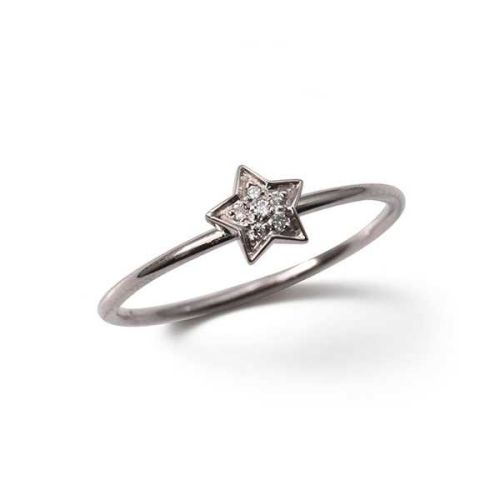 Anell en or blanc i estrella amb diamants blancs de 0.02 cts - FA6500B001