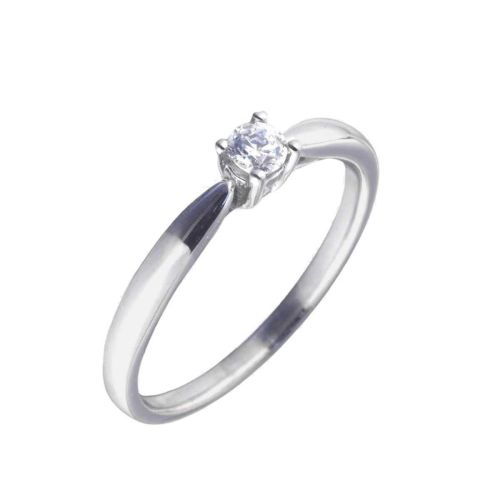 Solitario oro blanco y diamante 0,15 cts. - 650912
