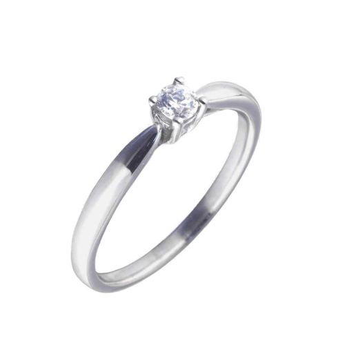 Solitari or blanc i diamant 0,04 cts