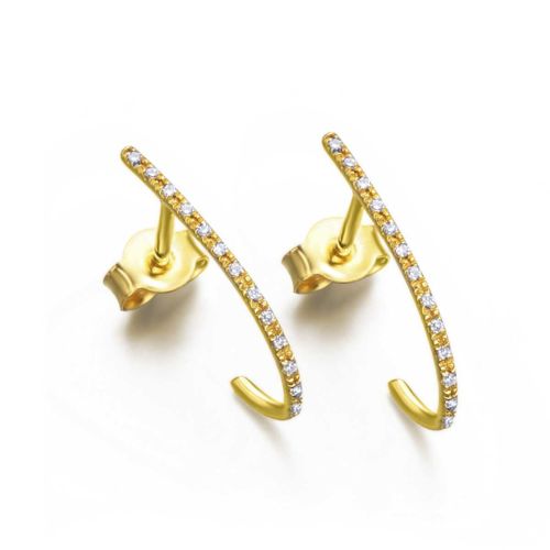 Arracades arets allargats en or i diamants 0.06 cts - GB003OA.00