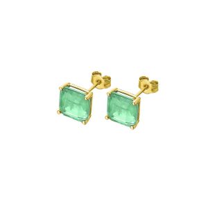 Pendientes oro amarillo y cuarzo verde - GB117OA.00