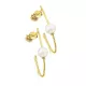 PENDIENTES ARO ALARGADO DE ORO Y PERLAS - GB099OA.00