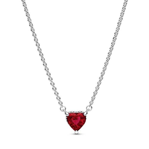 Collar plata Corazón Halo Brillante - 392542C01-45