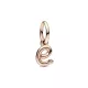 Charm Colgante oro rosa Alfabeto Letra Minúscula E - 782463C01