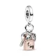 Charm Colgante Triple oro rosa Llave, Candado & Corazón en Dos Tonos - 782506C01