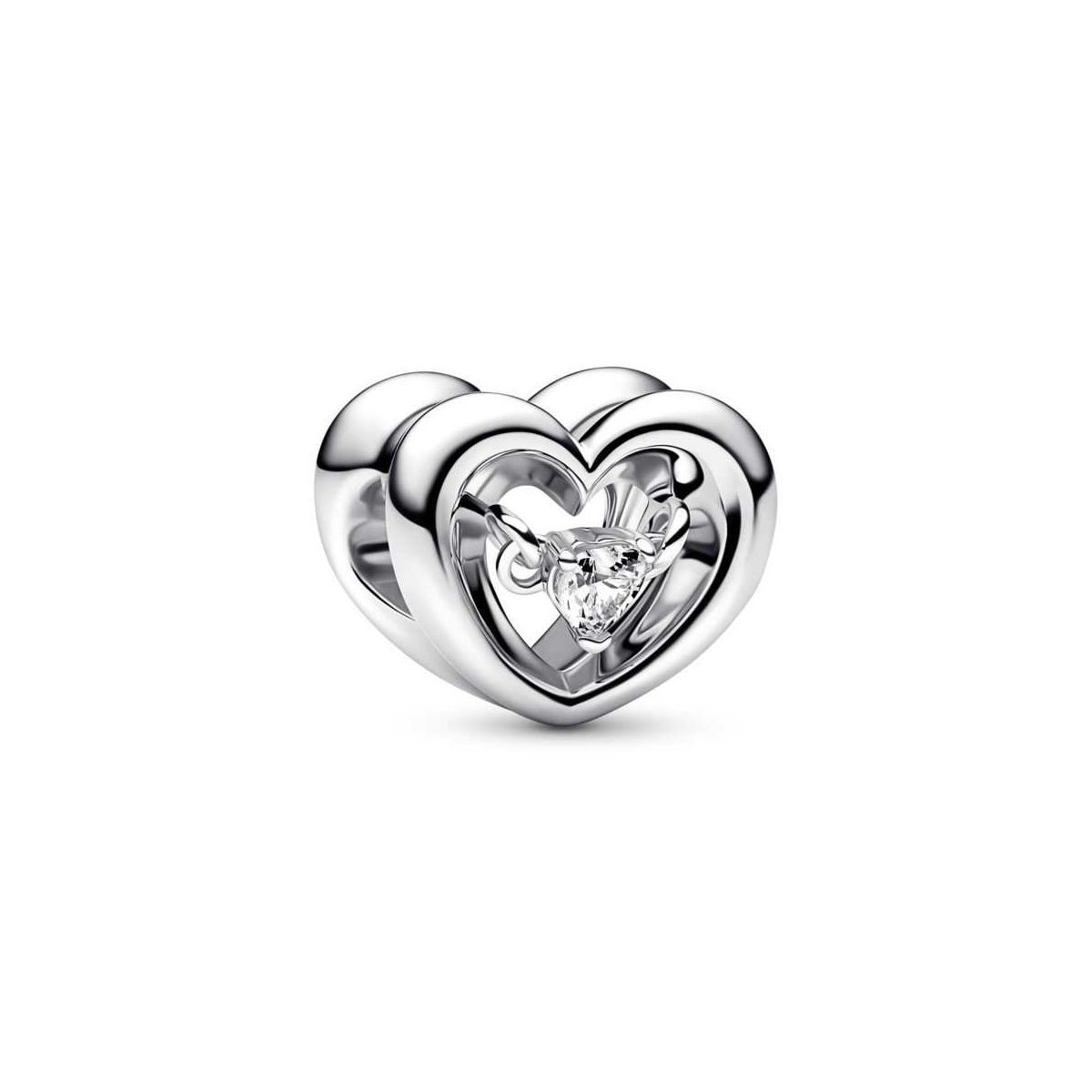 Charm plata Cor Radiant & Gema Flotant - 792493C01 Charm plata Cor Radiant & Gema Flotant - 792493C01