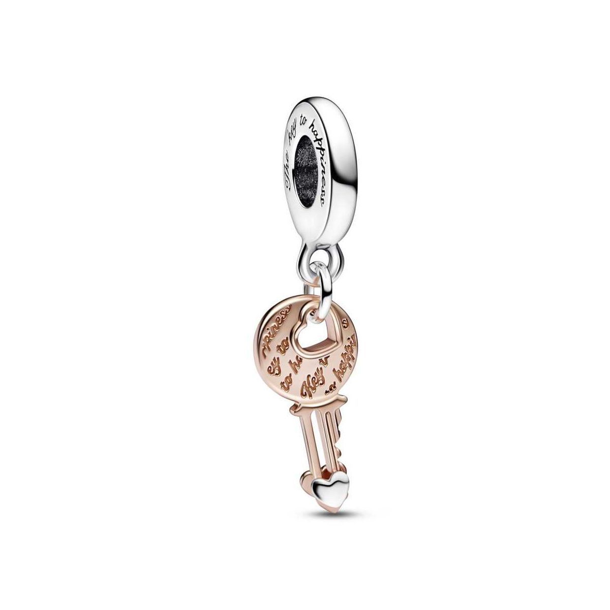 Charm Colgante oro rosa Llave y Corazón Deslizante en Dos Tonos - 782510C00 Charm Colgante oro rosa Llave y Corazón Deslizante en Dos Tonos - 782510C00