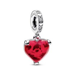 Charm Penjoll cristall Murano vermell plata Petó Mickey i Minnie de Disney - 792522C01