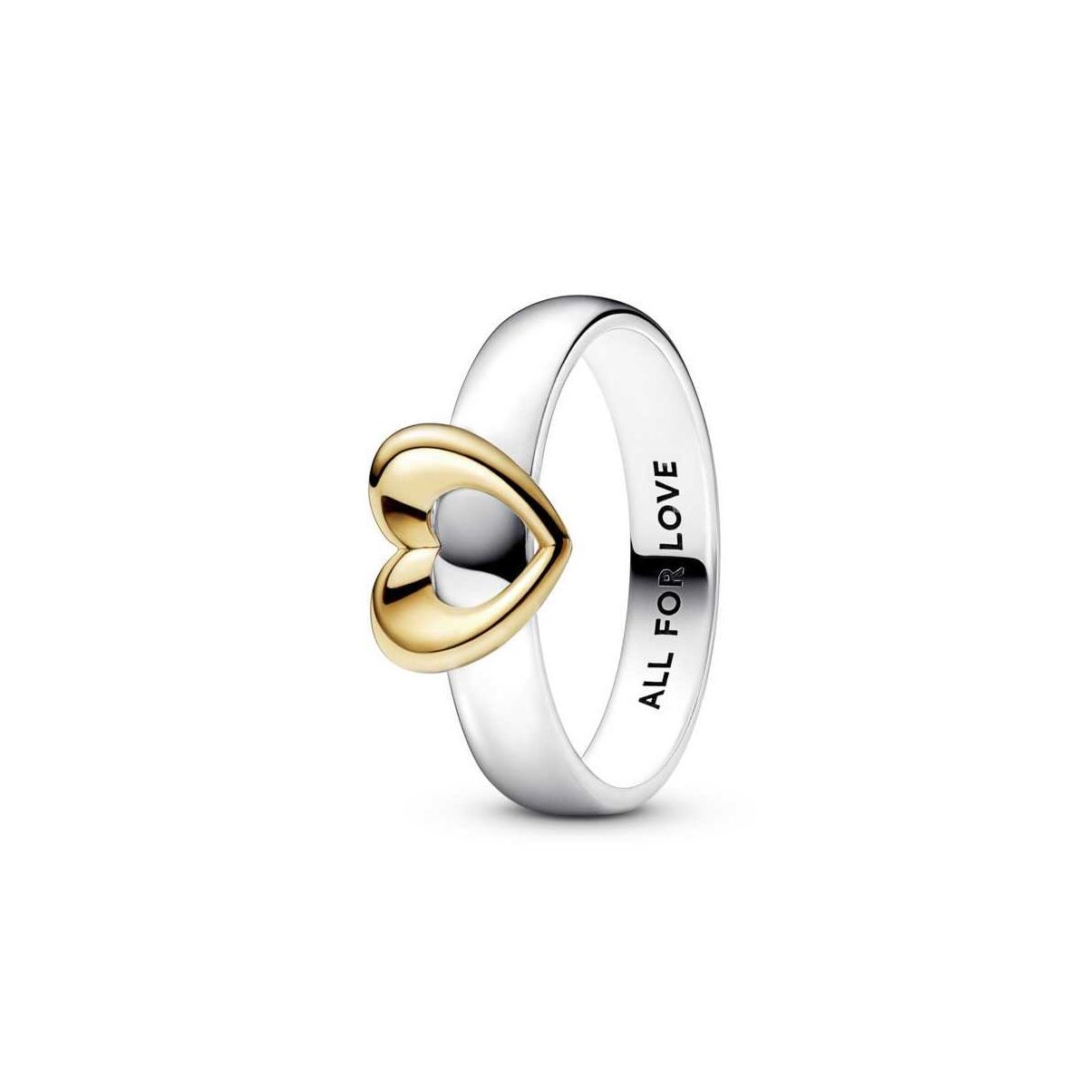 Anillo oro Corazón Radiante Deslizante en Dos Tonos - 162504C00-54