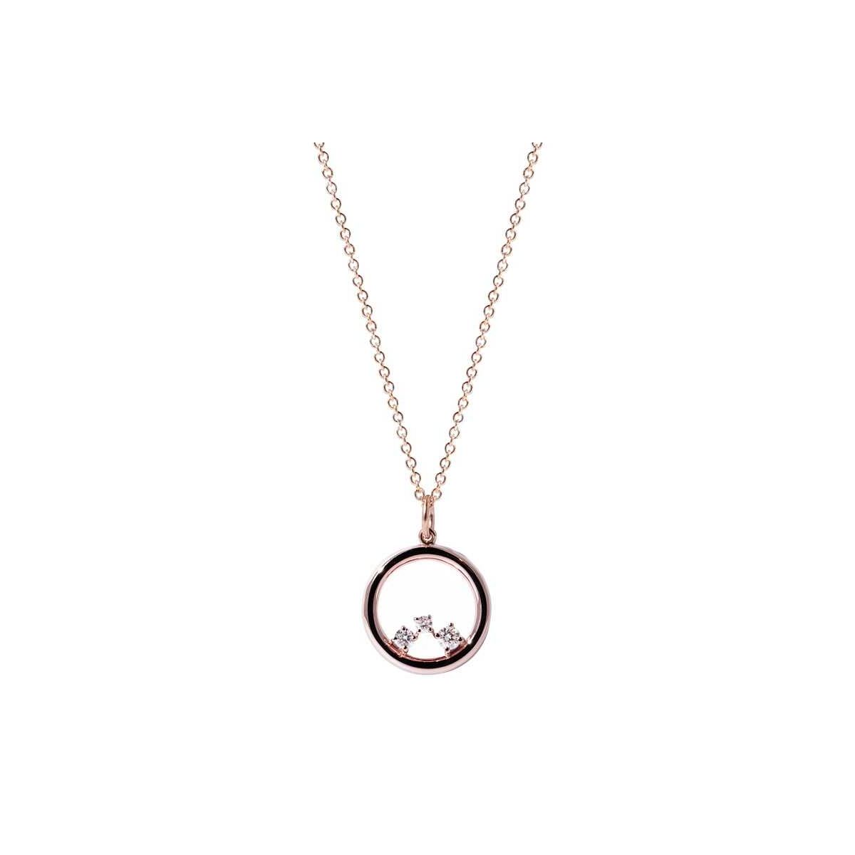 Colgante oro rosa y diamante 0,08 cts