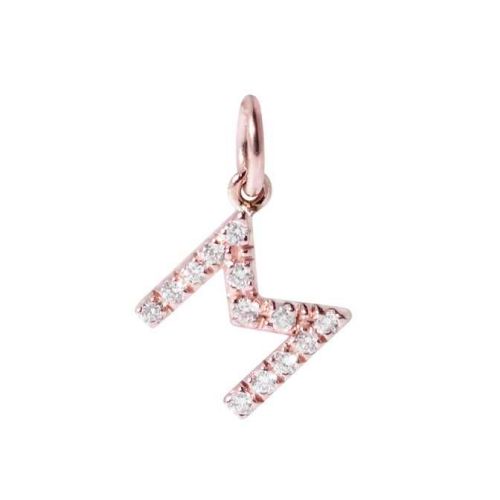 Penjoll letra M or rosa i diamants 0,06 qts - FP1784-MR001