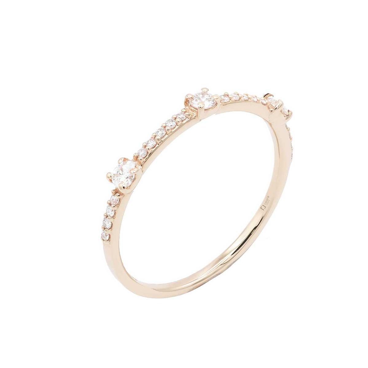 Mitja aliança or rosa i diamants 0,26 cts - AA 031201 11