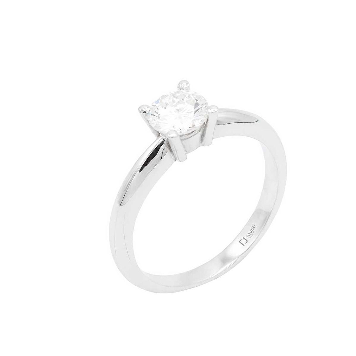 Solitari or blanc i diamant 0,81 cts.