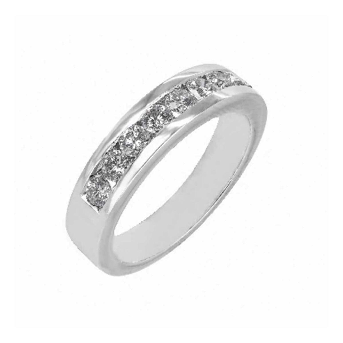 Media alianza oro blanco y diamantes 0,66 cts. - 92114S007