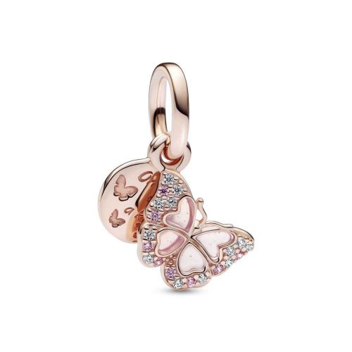 Charm Penjoll Doble or rosa Papallona Rosa & Cita - 782555C01