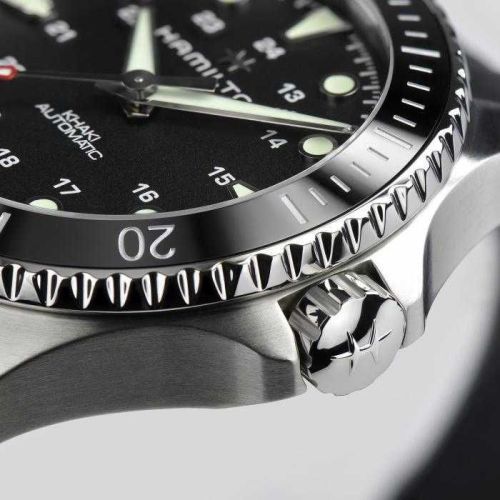 esfera negra Hamilton Khaki Navy Scuba Auto - H82515330