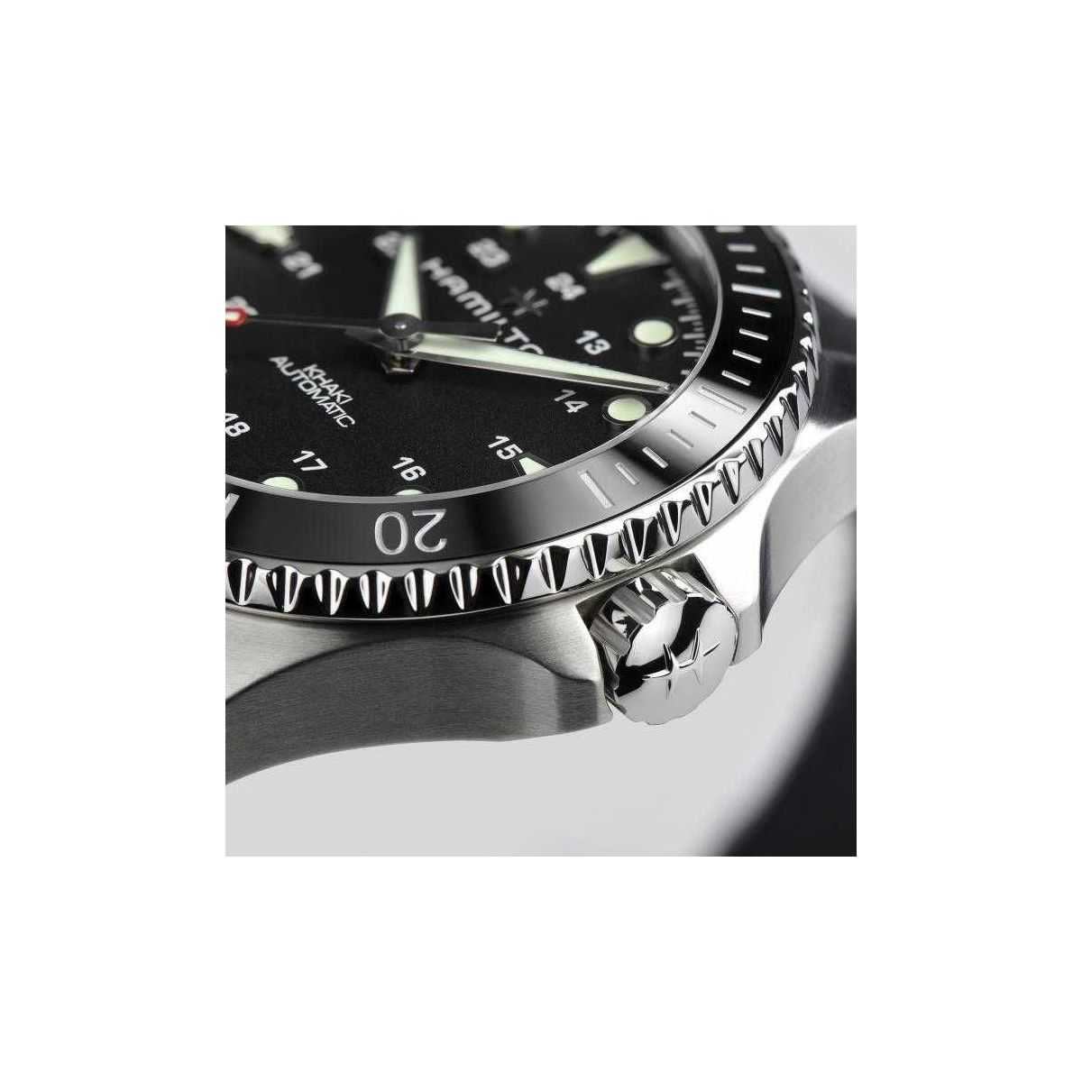esfera negra Hamilton Khaki Navy Scuba Auto - H82515330