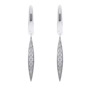 Arracades Penjants Or Blanc i Diamants 0.20 cts - V-3211/P