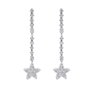 Pendientes Colgantes Oro Blanco y Diamantes 0.32 cts - 216122