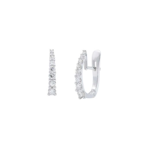 Criolles en Or Blanc i Diamants 0.50 cts - V-2982/P