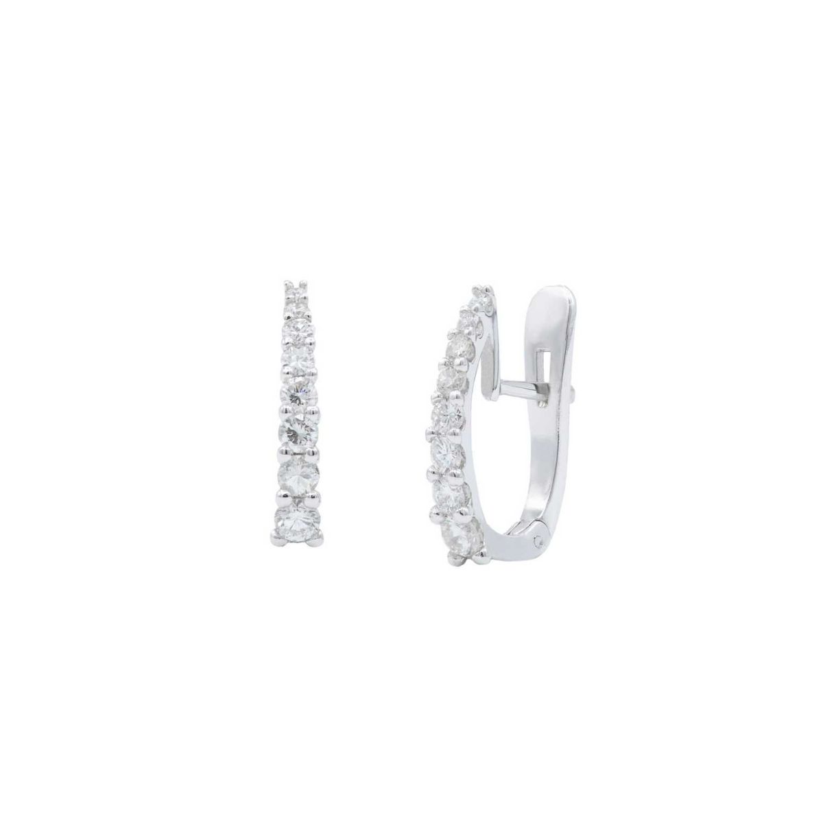 Criolles en Or Blanc i Diamants 0.50 cts - V-2982/P