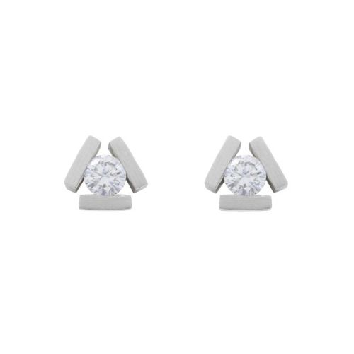 Arracades de botó Or Blanc i Diamants 0.36 cts - PE-3800B