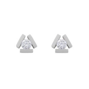 Pendientes de botón Oro Blanco y Diamantes 0.36 cts - PE-3800B