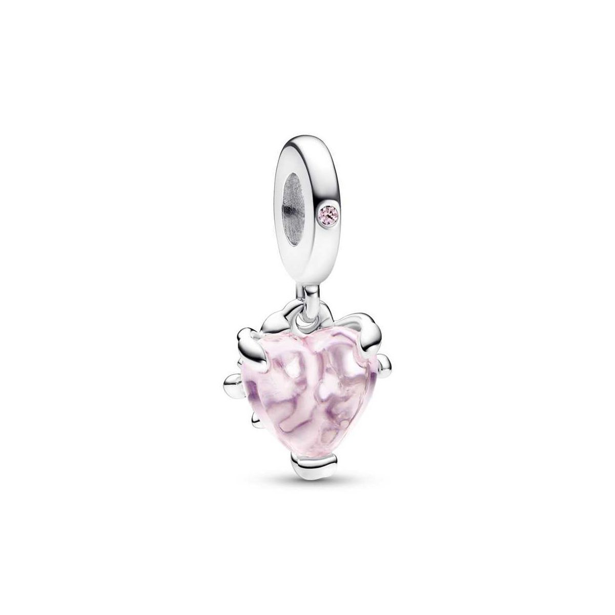 Charm Penjoll de plata Arbre de la Família i Cor Rosa - 792654C01