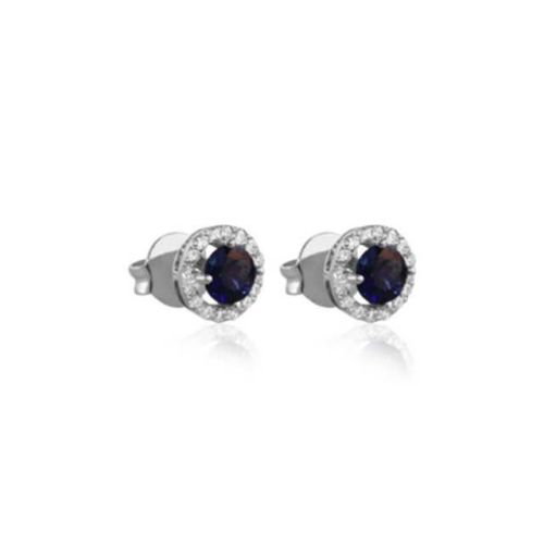 Arracades or blanc diamants i safir - 02-194005Z