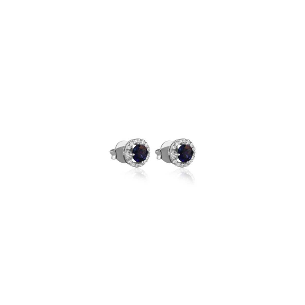 Arracades or blanc diamants i safir - 02-194005Z Arracades or blanc diamants i safir - 02-194005Z