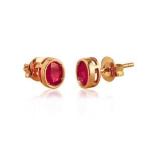 Pendientes oro rosa y rubí - 02-173855R