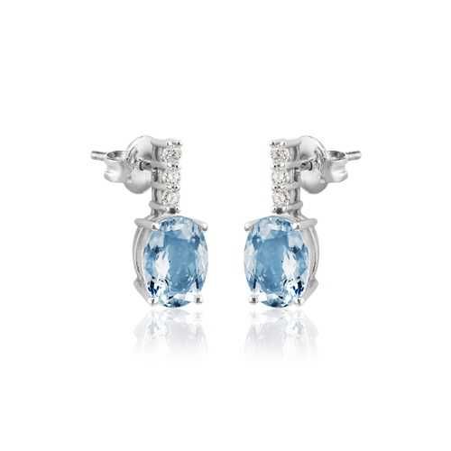 Arracades or blanc diamants i aiguamarina - 02-183924