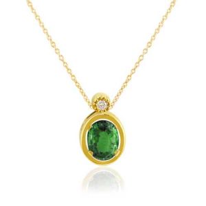Collar oro amarillo diamante y esmeralda - 03-173866E