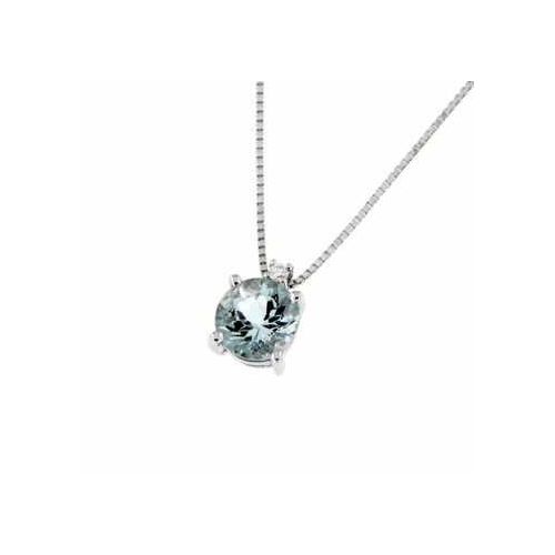 Collaret or blanc diamant i aiguamarina - CLNM00120