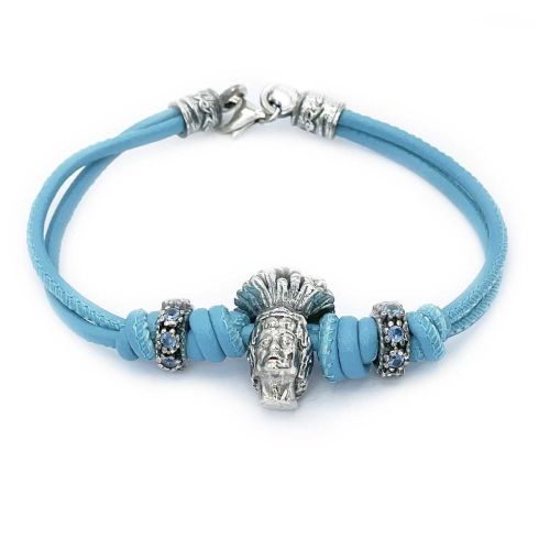 Pulsera Azul cielo Gegant Indi de Reus con Abalorios - PU9232PN