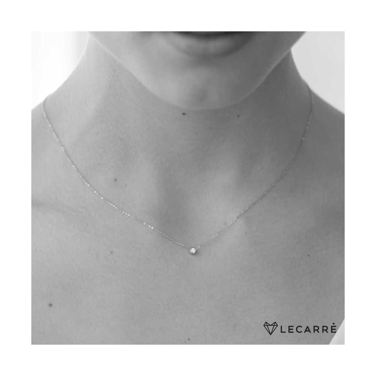 cuello Colgante oro blanco y diamante 0.10 cts - GD074OB.00