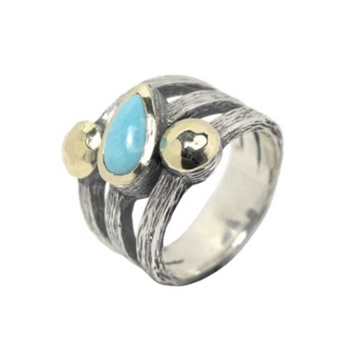 Anillo STYLIANO Oro y Plata con Turquesa - ASP 1653/A