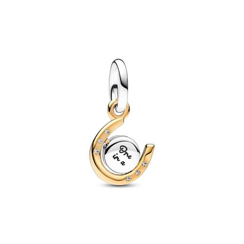 Charm Colgante plata/oro Herradura Disco Giratorio Dos Tonos - 762713C01