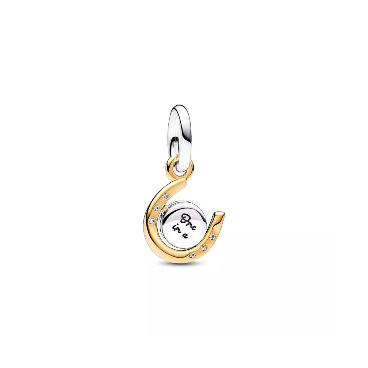 Charm Colgante plata/oro Herradura Disco Giratorio Dos Tonos - 762713C01