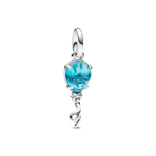 Charm Penjoll de plata de llei Globus Cristall de Murano Blau - 792792C01