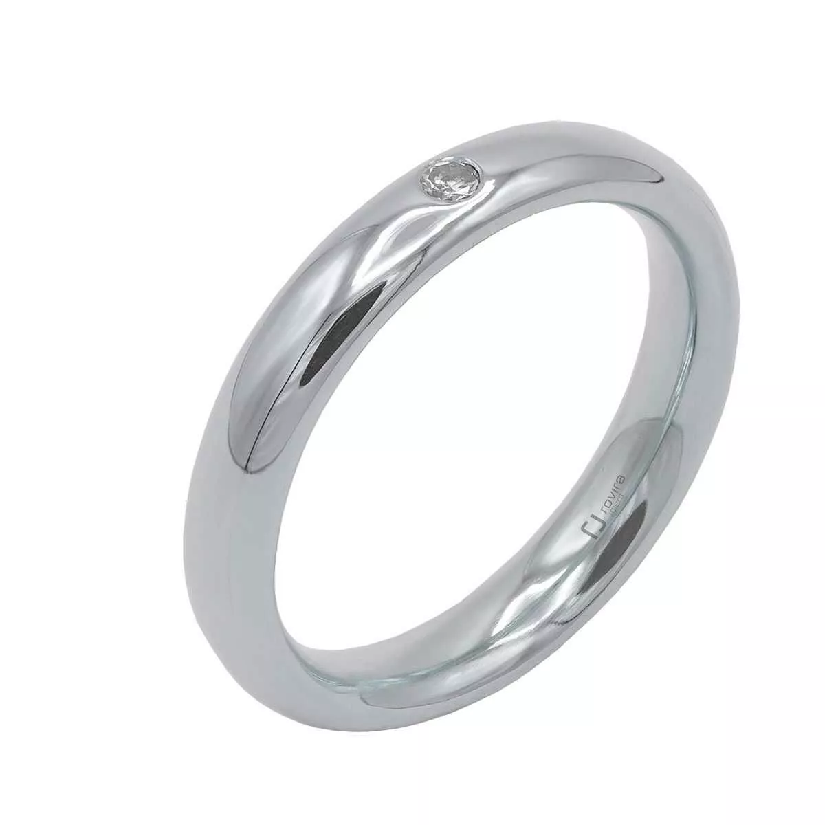 Alianza oro blanco y diamante - 26146/25/OB/B