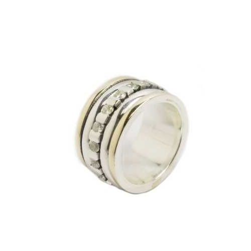 Anillo STYLIANO Plata, Oro y Circonitas - AR 289