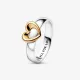 Anillo oro Corazón Radiante Deslizante en Dos Tonos - 162504C00-54