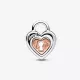 Charm oro rosa Candado Corazón Divisible en Dos Tonos - 782505C00